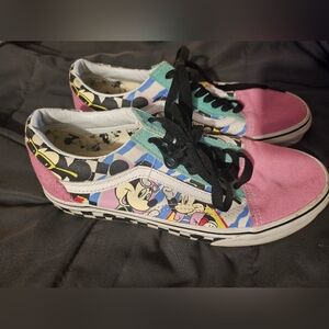Vans X Disney Old Skool 80s Mickey Mouse Sneakers Womens 8 Checkerboard Skater‎